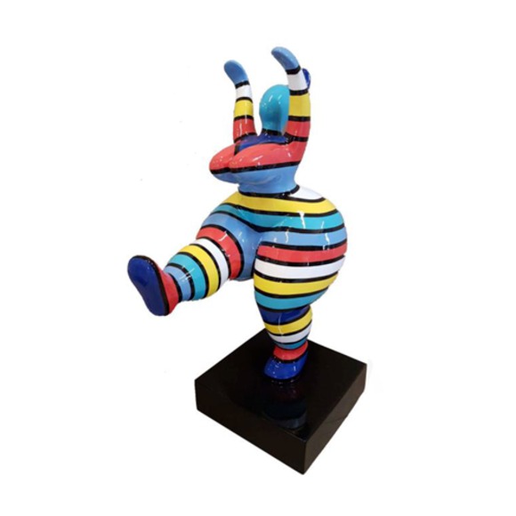 Abstrakte Designer Kunst 50cm Figur Statue Bunt Bemante Skulpturen