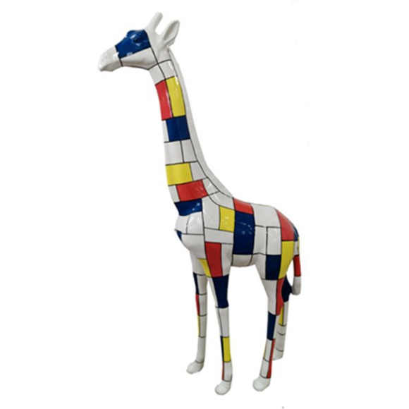 Modern Skulptur Giraffe Dekorative Figur aus Kunststoff Statuen Statue 205 cm