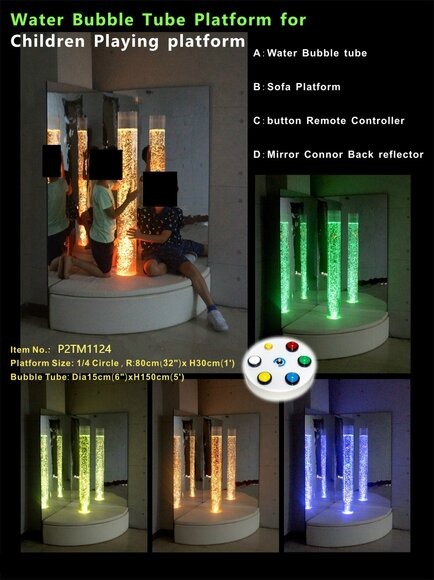 Wasser Säule 150cm Wasser Spiel Wohnzimmer Deko Dekoration Steh Lampe Wasserwand