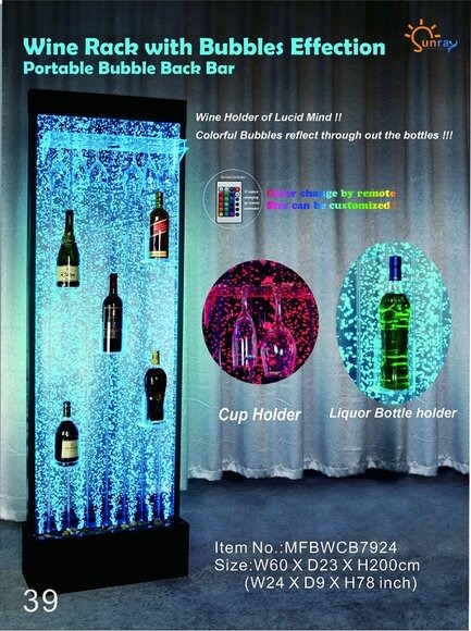 Led Regal Bar Wasser Wand Säule Trenn Wand Wasserwände Bar Theke Regal Möbel neu