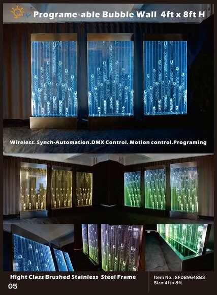 Wasser Wände Moderne Trennwand LED Wasserwand Beleuchtete Wand Säulen 120x240cm