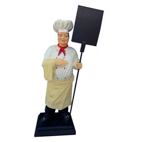 Koch Figur Statue Skulptur Werbefigur Menütafel Werbeaufsteller Speisekarte