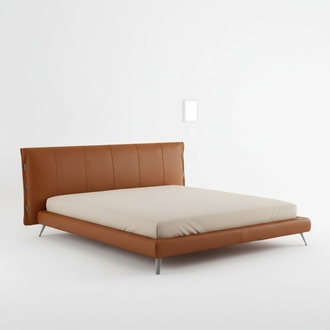 Polster Doppel Betten Metall Design Luxus Bett Schlafzimmer Italienisches Leder