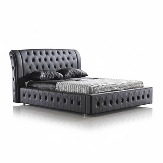 Polster Doppel Ehe Betten Modernes Designer Bett Leder Textil XXL Schlaf S-9270