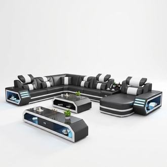 Polster Ecksofa Ausgefallene Wohnlandschaft eckgarnitur couchen sofas usb led