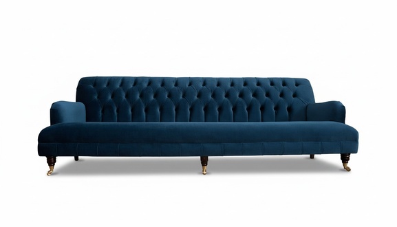 Polster Sofas Design Luxus Couch Blau Sofa 4 Sitzer Stoff Viersitzer Neu