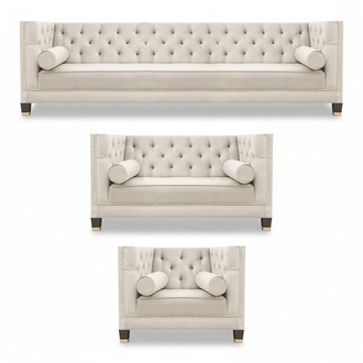Polster Wohnzimmer Garnitur Designer Sofagarnitur Luxus Textil Sessel Neu