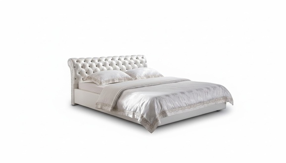 Polsterbett Bett Ehebett Lederbett Designerbett Doppelbett mit KRISTALLEN