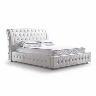 POLSTERBETT LEDERBETT BETT BETT MODELL S-9270 white 160/180/200X220CM