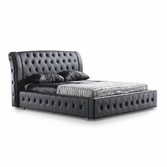 POLSTERBETT LEDERBETT BETT BETT MODELL S-9270 black 160/180/200X220CM