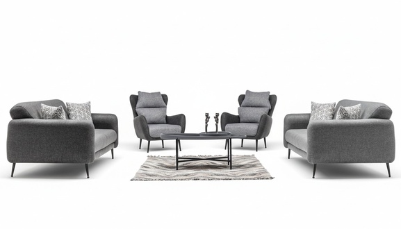Polstergruppe Sofa Set Wohnzimmergarnitur Garnitur Couch Sofagarnitur 3+3