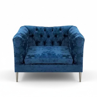 Polstermöbel Blau Sessel Chesterfield Wohnzimmer Modern Polstersitz
