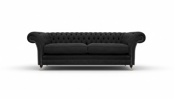 Polstermöbel Schwarz Polstersofa Designer Sofa Zweisitzer Couch Neu Chesterfield