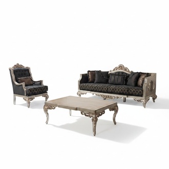 Polstersofa Garnitur Sofagarnitur Dreisitzer Sessel Stoff Sofa Grau Tisch 3tlg