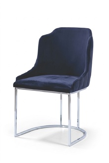 Polsterstuhl Moderne Design Textil Stuhl Blau Esszimmer Luxus Möbel