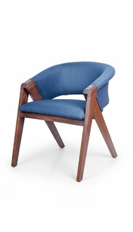 Polsterstuhl Moderne Design Textil Stuhl Blau Esszimmer Luxus Möbel
