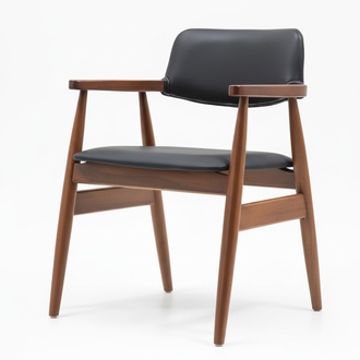 Polsterstuhl Stuhl Design Textil Braun Lehnstuhl Armlehne Esszimmer Luxus