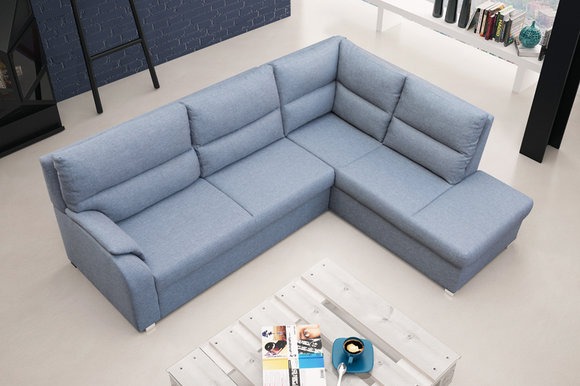 Sofa Schlafsofa Designer Sofa mit Bettfunktion + Bettkasten Ecksofa Couch NEU RAMIRO
