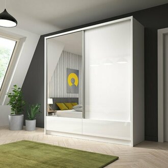 Garderobe Aufbewahrung 200cm Regal Schrank Archiv Schiebetüren
