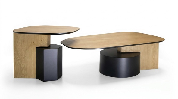 Rechteckige Designer Couchtische 2x Sofatische 2-tlg modern fürs Wohnzimmer