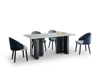 Rechteckiger Esszimmer Tisch 4x Stühle Moderne Esszimmergruppe 5tlg Neu