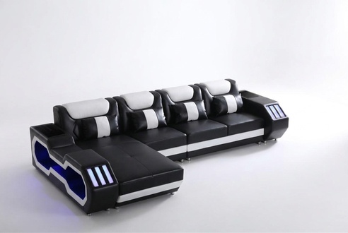 Relax Couchen L Form Shape Sofa Couch Garnitur Beleuchtet Wohnlandschaft Sofas