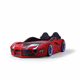 Rennwagen Auto Bett Matratze Kinderbett Autobett Kinderzimmer Möbel LED