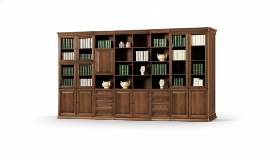 Riesiger Brauner Büroschrank Massivholz Arbeitszimmer Möbel Bücherregale