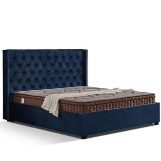 Royal Blau Schlafzimmer Bett Polster Betten Chesterfield Textil Stoff jvmoebel ®