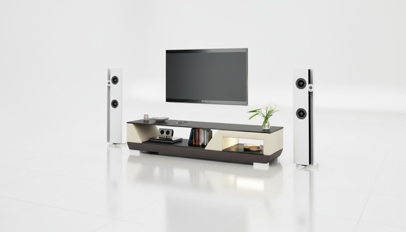 RTV TV Sideboard Leder Glas Tisch Fernseh Schrank Tisch Designer Neu TS1007