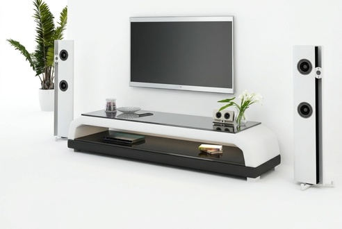 rtv tv Sideboard Leder Glas Tisch Fernseh Schrank Tisch Designer Glas lowboard
