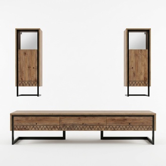 rtv Wohnwand tv Wand Schrank Regal Wohnzimmer Fernseher Wohnwände Vitrine