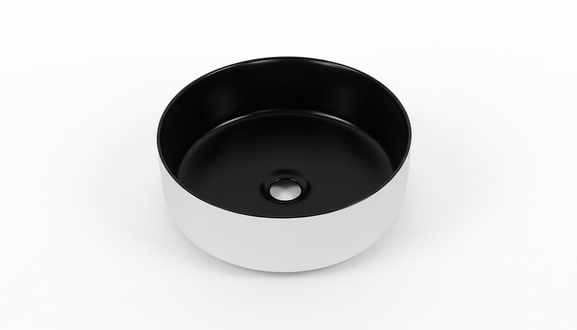 Runde Rundbecken Aufsatz waschbecken Schwarz Weiß Becken Waschtisch Tasse 36cm