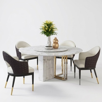 Runder Luxus Tisch Design Tische Rund Stein Möbel Esszimmer Esstische Modern Neu