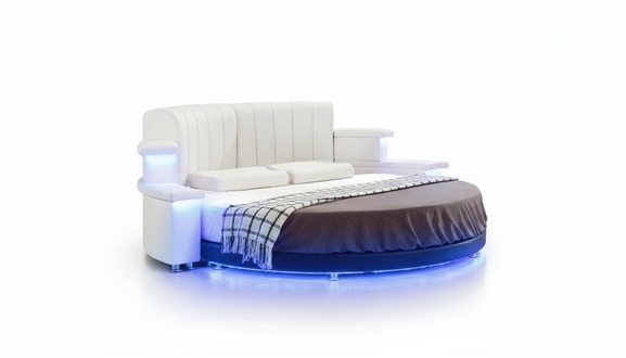 Rundes Bett Möbel Modern Luxus Betten Bettgestell 200x200 Rund Schlafzimmer Neu