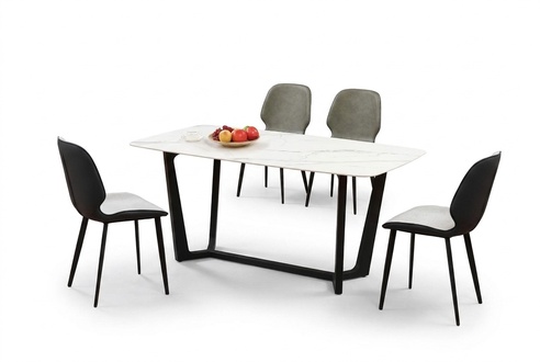 Säulen Tisch Luxus Tische Esszimmer Möbel Komplette Garnitur 5 tlg. Set Gruppe.