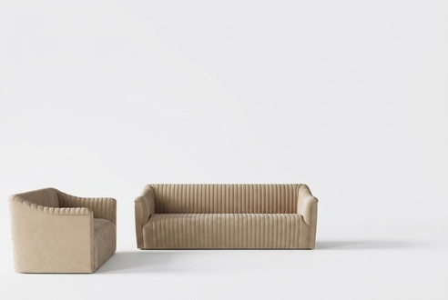 Samt Sofa 2 Sitzer Wohnlandschaft Relax Massivholz Sitz Design Couch Lounge