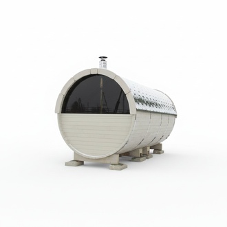 Sauna Saunafass 4,8 m Personen 6-8 Holz Thermoholz Saunakabine Fasssauna