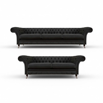 Schicke Chesterfield Couchgarnitur Moderner 3-Sitzer Polster Zweisitzer