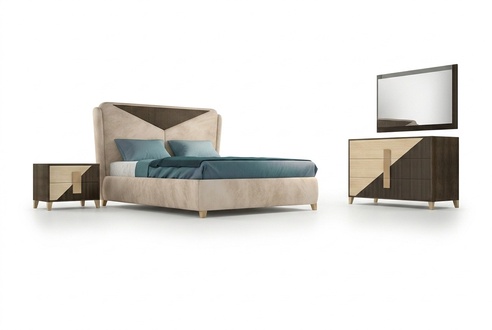 Schlafzimmer 3 tlg. Set Bett 2x Nachttisch Konsole Betten Doppel Hotel Polster