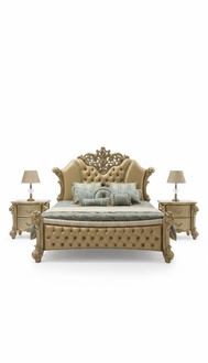 Schlafzimmer 3 tlg. Set Bett 2x Nachttisch Konsole Betten Doppel Luxus Polster