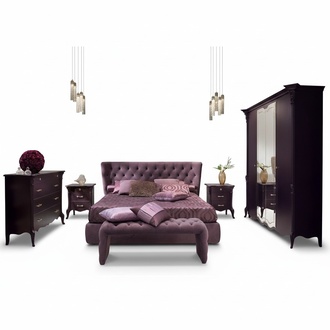 Schlafzimmer 3 tlg. Set Bett 2x Nachttisch Konsole Betten Doppel Hotel Polster