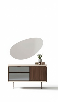 Schlafzimmer Anrichte Schränke Luxus Holz mit Glas Moderner Designer