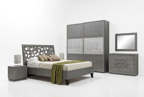 Schlafzimmer Bett 2x Nachttische Kleiderschrank Kommode 6tlg Luxus