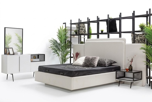 Schlafzimmer Bett 2x Nachttische Luxus Kommode Set Design Möbel 5tlg.