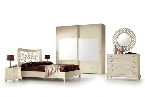 Schlafzimmer Bett Nachttisch Schrank Kommode Schubladen Spiegel Gruppe 6-teiliges neues Set.