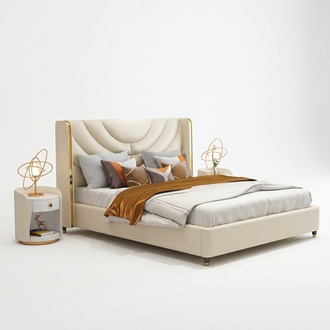 Schlafzimmer Bett Nachttische 3 tlg. Set Design Luxus Betten Holz Doppelbett Neu !