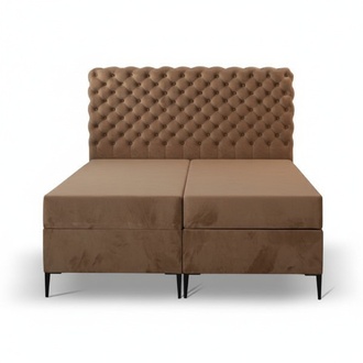 Schlafzimmer Doppelbett Bett 180сm Matratze Braun moderne Stil Holz Chesterfield