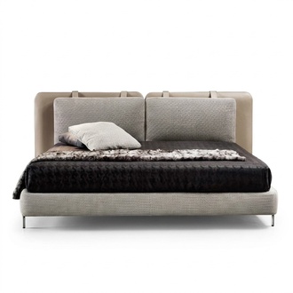 Schlafzimmer Großes Doppelbett stilvolles Bett Holz neu Luxus Modern