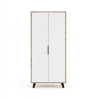 Schlafzimmer Kleiderschrank Modern Design Weiß Braun Zweifarbig Luxus